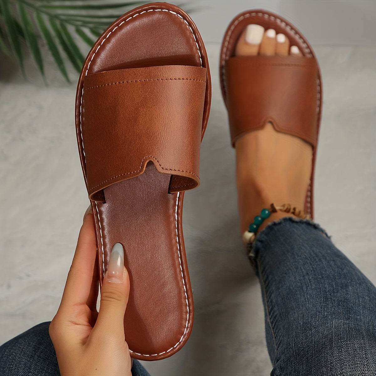 Women's Solid Color Flat Sandals – Minimalist Summer Comfort
