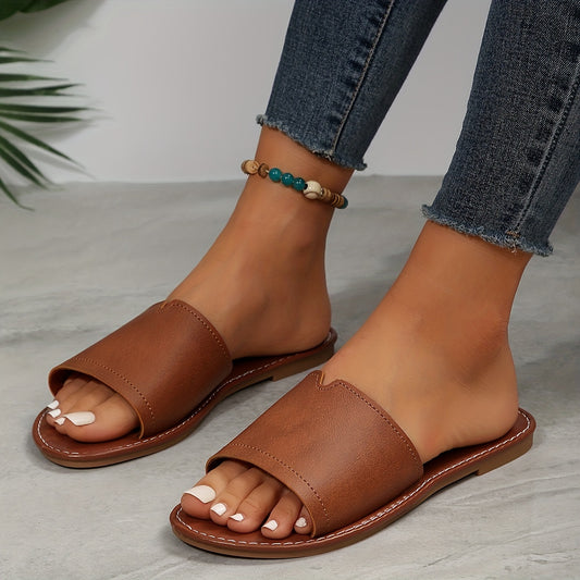Women's Solid Color Flat Sandals – Minimalist Summer Comfort