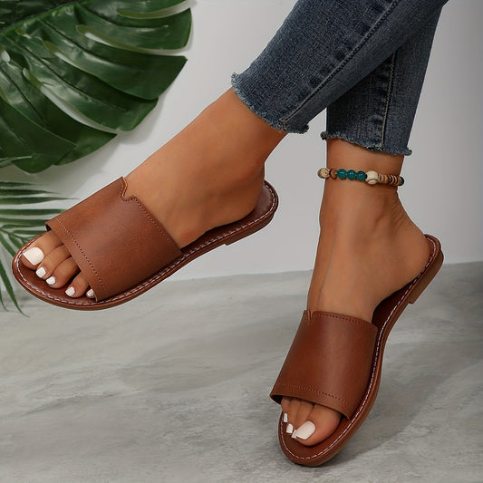 Women's Solid Color Flat Sandals – Minimalist Summer Comfort